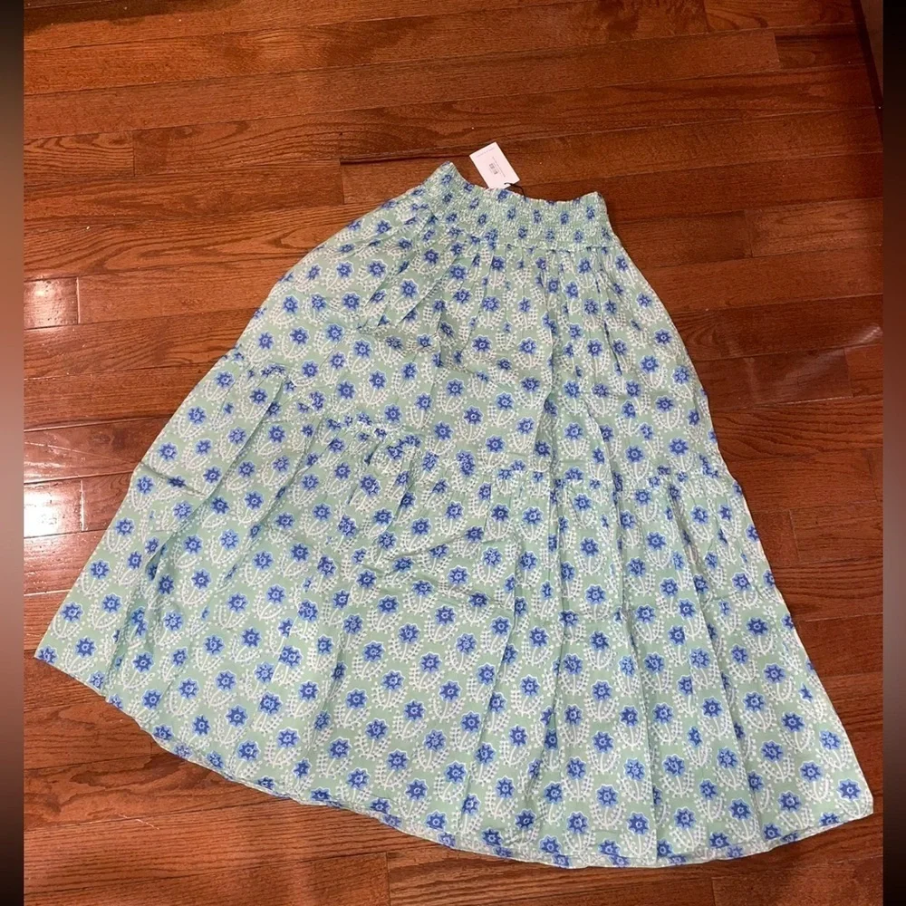 New! Ophelia & Indigo Sylvie Skirt in Green and Blue Azalea Print 💚💙 Small NWT!